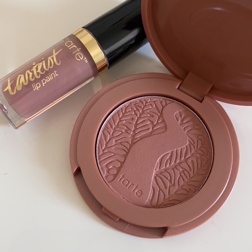 Travel size Tarte blush and lipglosss set